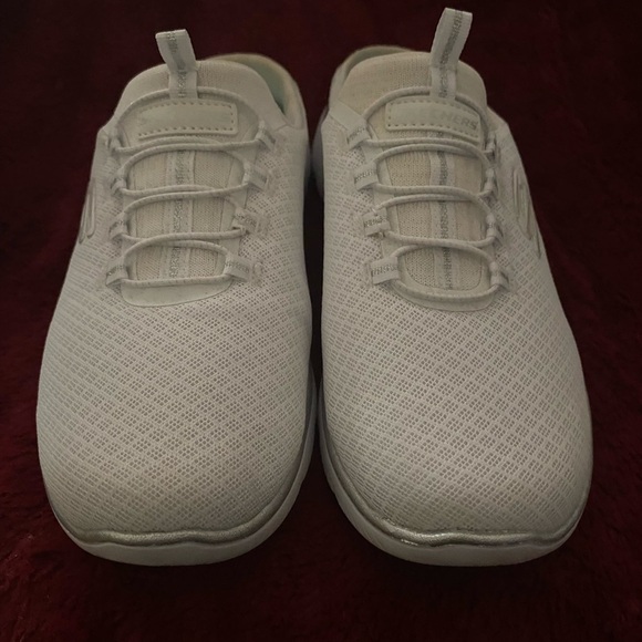 Skechers Women's White Slip-On Sneakers - Picture 3 of 7